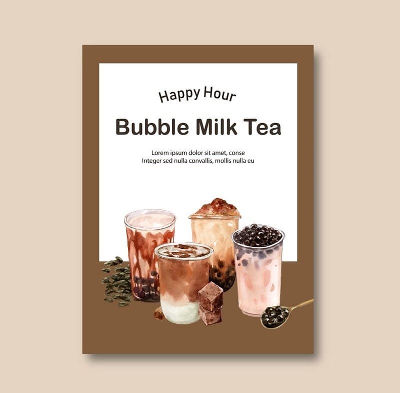 flyer trà sữa