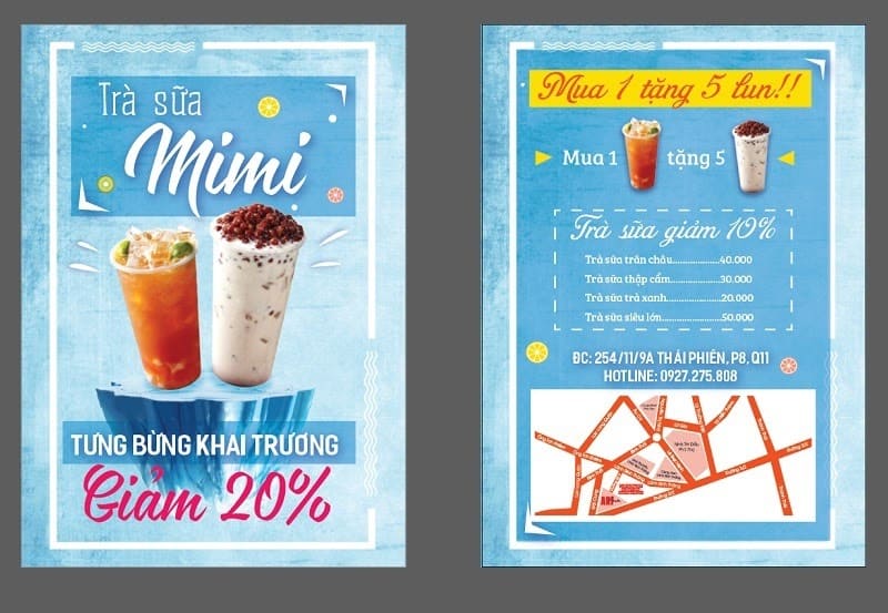 những mẫu flyer trà sữa