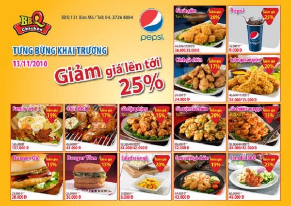 tờ rơi giảm giá nhà hàng BBQ