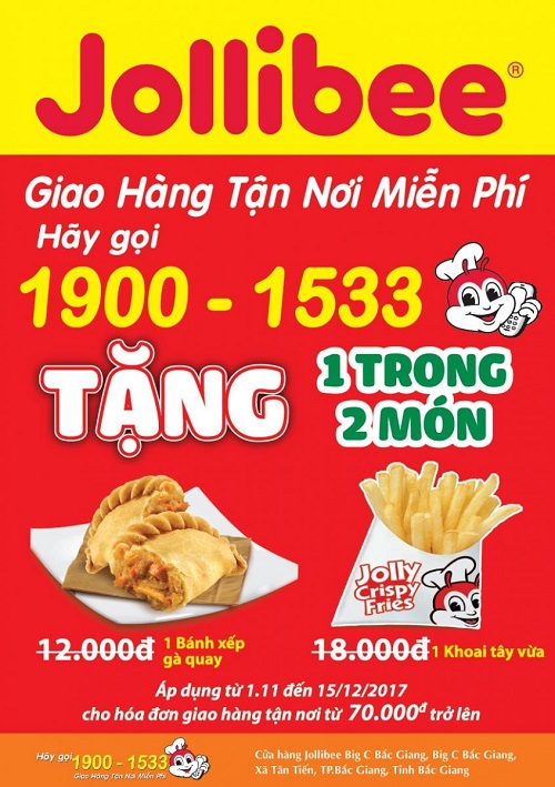 tờ rơi khuyến mãi jollibee