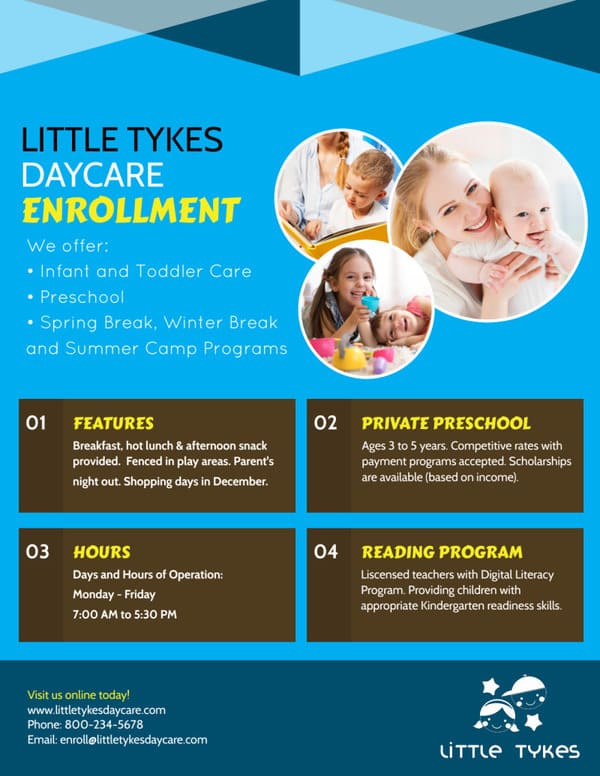 flyer tuyển sinh mẫu giáo