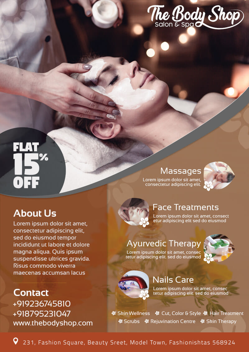 mẫu tờ rơi quảng cáo spa