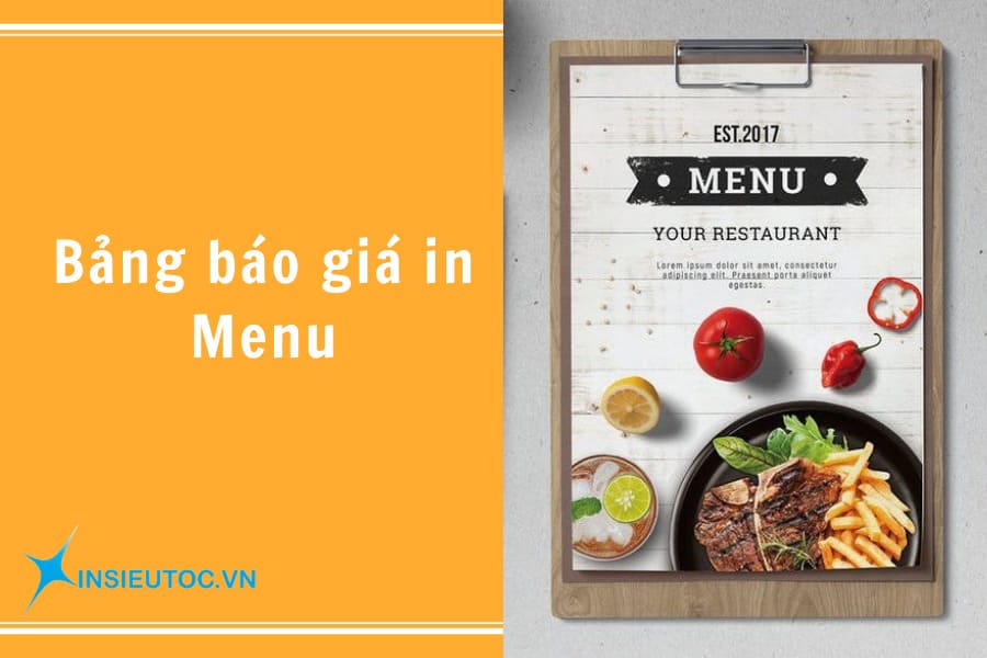 bảng báo giá in menu