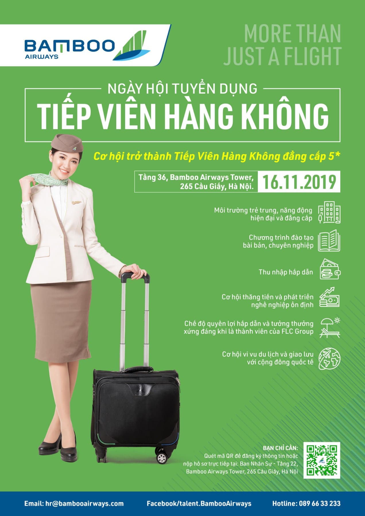 mẫu poster tuyển dụng tiếp viên hàng không