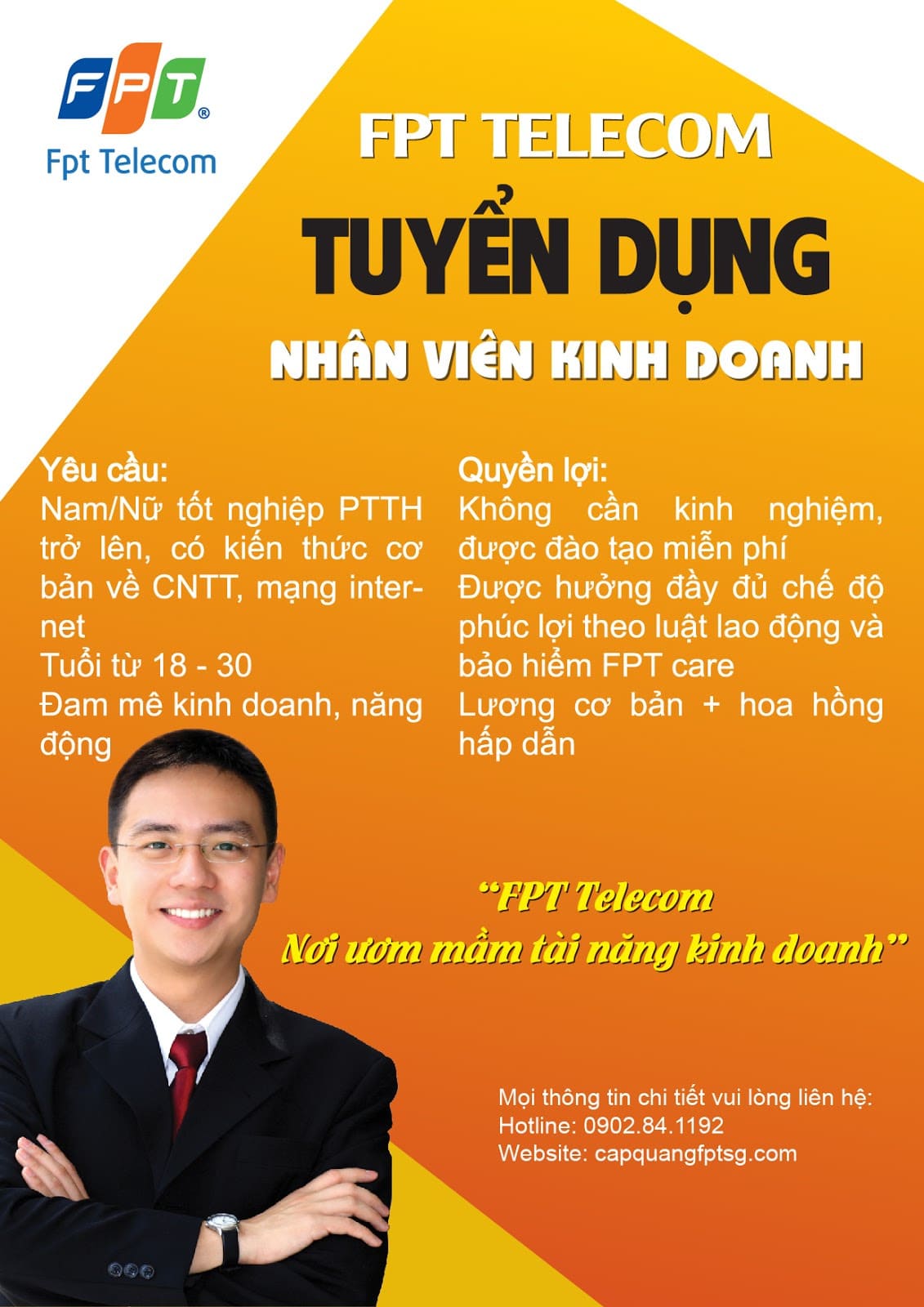 mẫu thiết kế poster tuyển dụng của fpt