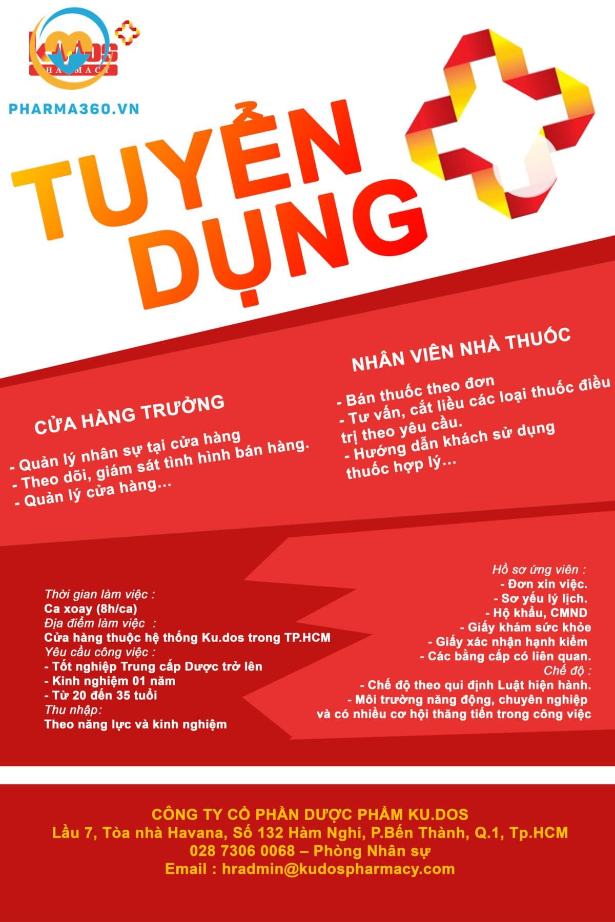 poster tuyển dụng nhân viên nhà thuốc