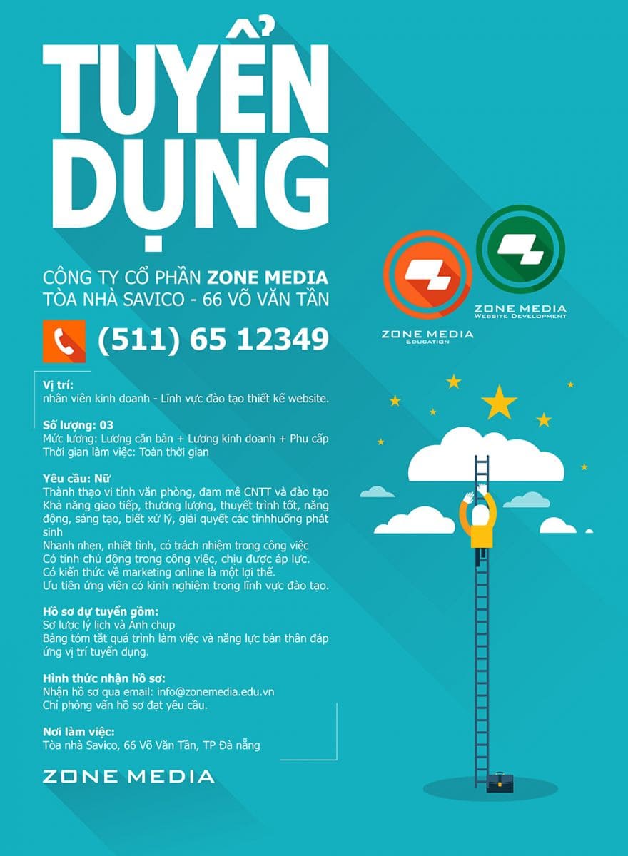 poster tuyển dụng zone media