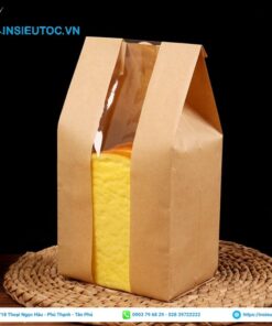 Túi giấy kraft trơn đựng bánh mì sandwich