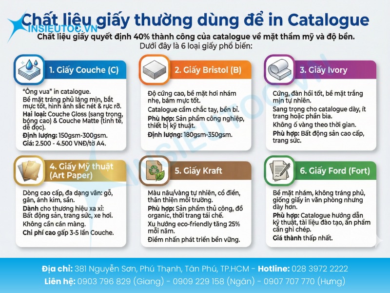 Chất liệu giấy quyết định thành công của một cuốn catalogue về mặt thẩm mỹ và độ bền