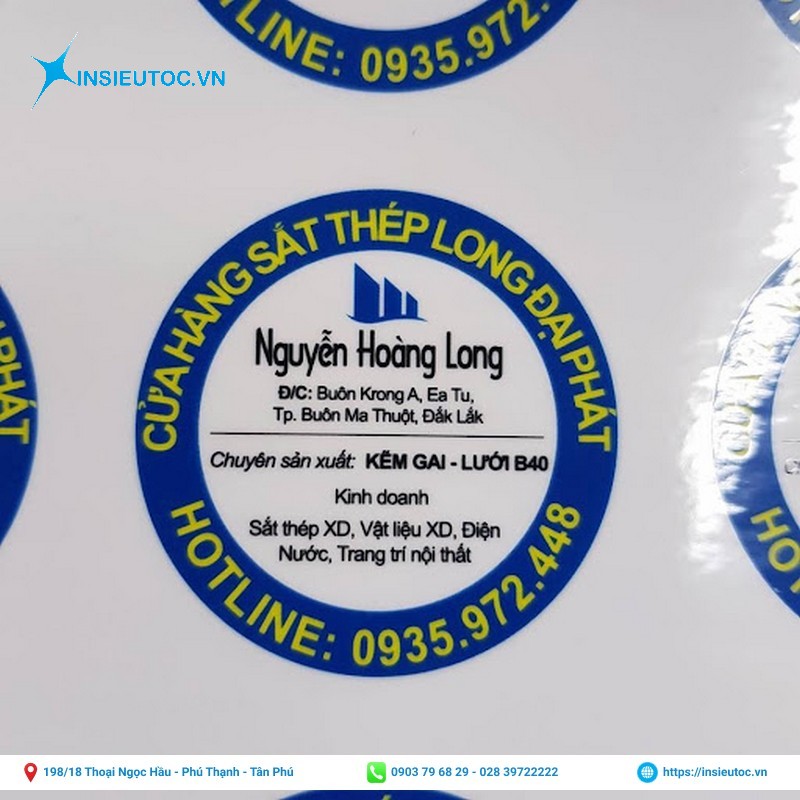 nhãn decal công ty Long Đại Phát