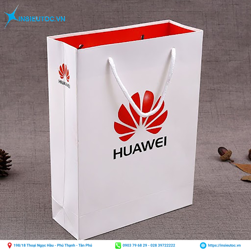 Mẫu túi giấy của thương hiệu Huawei