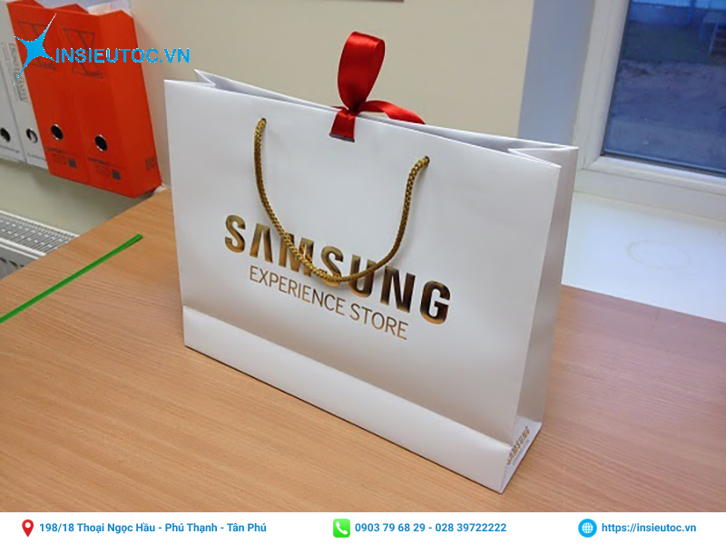 Mẫu túi giấy đựng điện thoại cao cấp của hãng Samsung