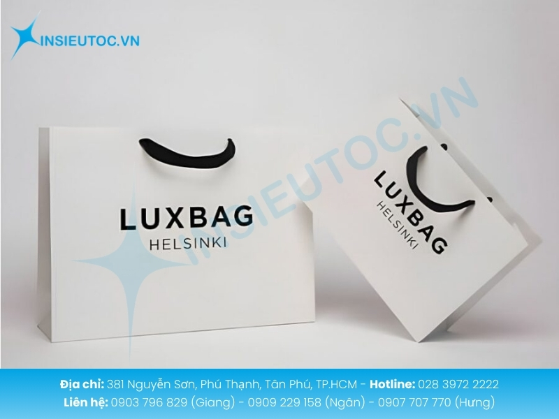 Túi giấy Couche mang lại vẻ đẹp sang trọng cùng màu in rực rỡ và hiện đại