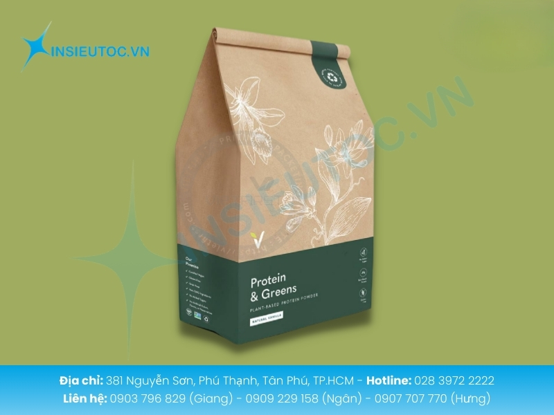 Túi giấy SOS tự đứng đẹp mắt tiện lợi cho trưng bày và đựng sản phẩm nhỏ gọn