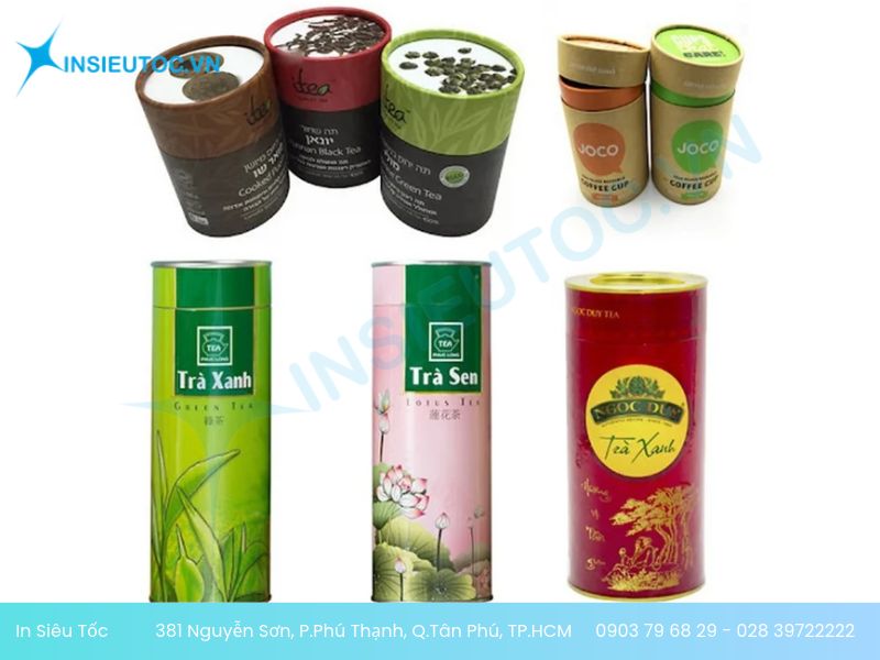 Hộp giấy đựng trà in giấy Couche, thiết kế bắt mắt