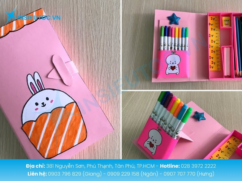 Hướng dẫn làm hộp đựng đồ dùng học tập bằng giấy đa năng
