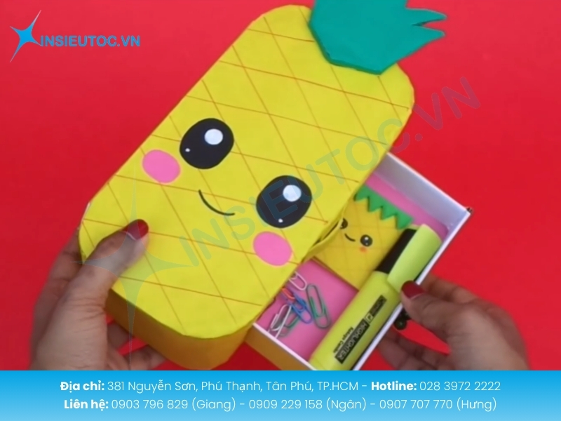 Hoàn thiện hộp bút kiểm tra keo khô và sắp xếp dụng cụ gọn gàng