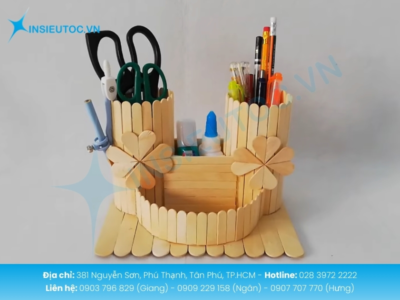 Hoàn thiện hộp bút gỗ handmade đảm bảo keo khô chắc chắn và bền đẹp