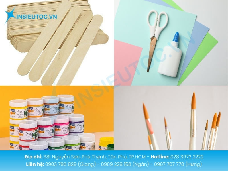 Chuẩn bị nguyên liệu và dụng cụ để làm đồ thủ công sáng tạo tại nhà