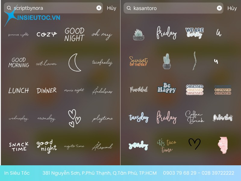 Sticker Instagram dạng văn bản