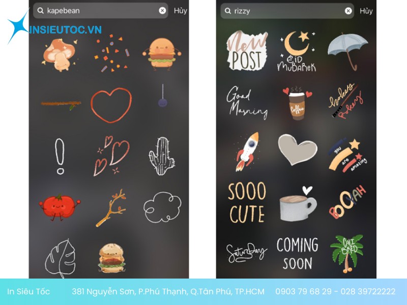 instagram sticker phong phú chủ đề