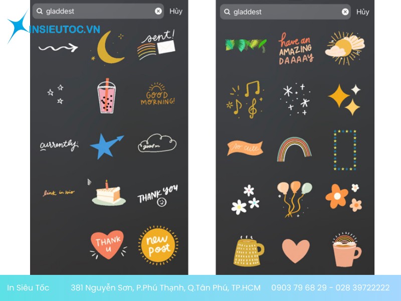instagram sticker đa dạng