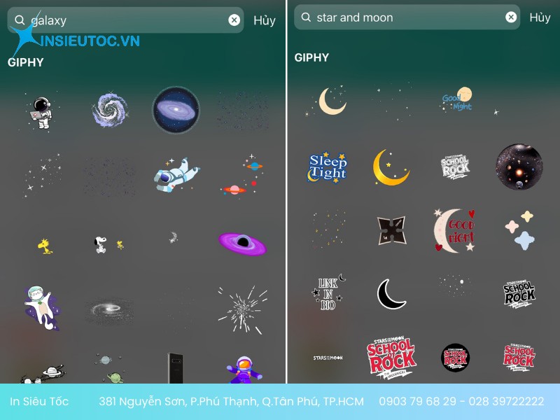 sticker instagram chủ đề vũ trụ