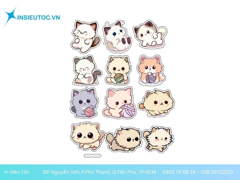 Đa dạng mẫu các sticker mèo sticker mèo chibi