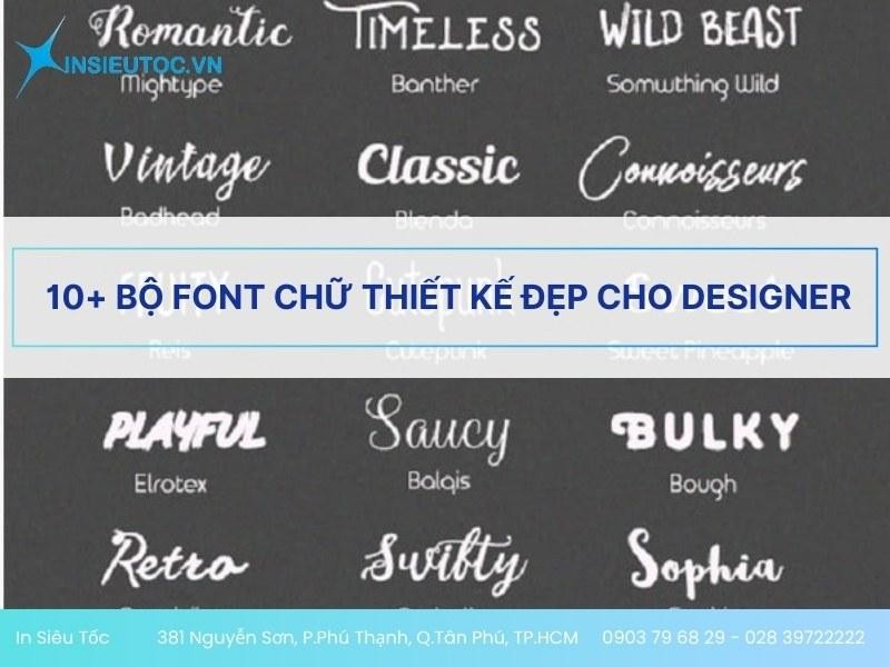 mẫu font chữ thiết kế đẹp