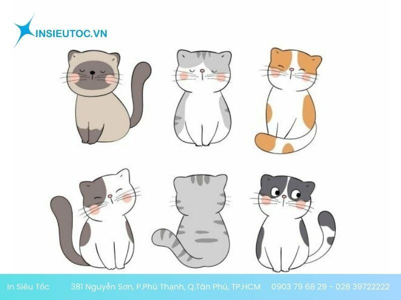 Mẫu sticker mèo con hiền hậu