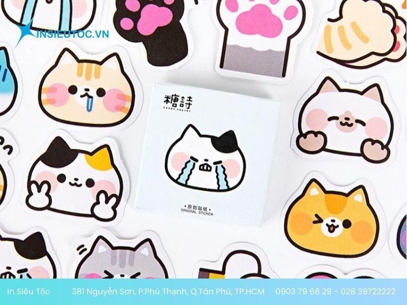 Mẫu sticker mèo đa dạng biểu cảm