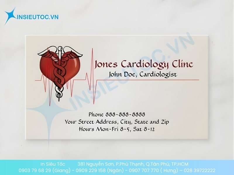 Mẫu name card cho bác sĩ tim mạch tại In Siêu Tốc