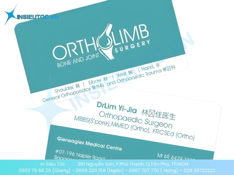 Mẫu name card thanh lịch cho bác sĩ tại In Siêu Tốc