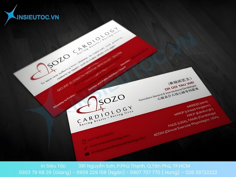 Mẫu name card đẹp cho bác sĩ tim mạch