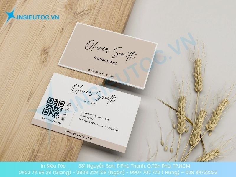 Mẫu card visit giấy Mỹ Thuật nhẹ nhàng