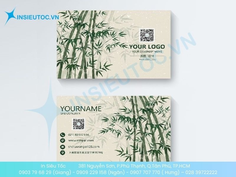 Mẫu card visit Đông y thanh thoát như trúc