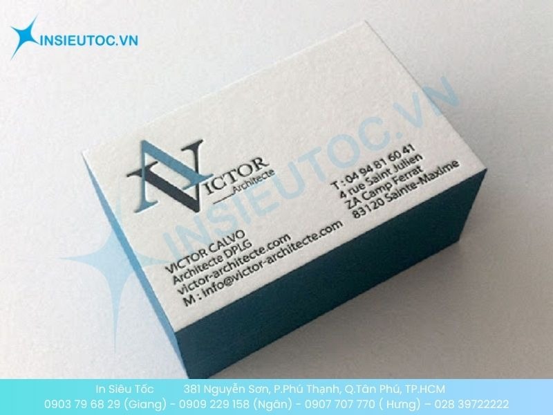 Mẫu card visit kiến trúc sư được dập chìm logo ấn tượng