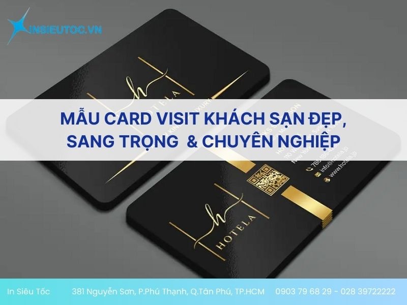 Mẫu card visit khách sạn có thiết kế sang trọng, tối giản và đẳng cấp