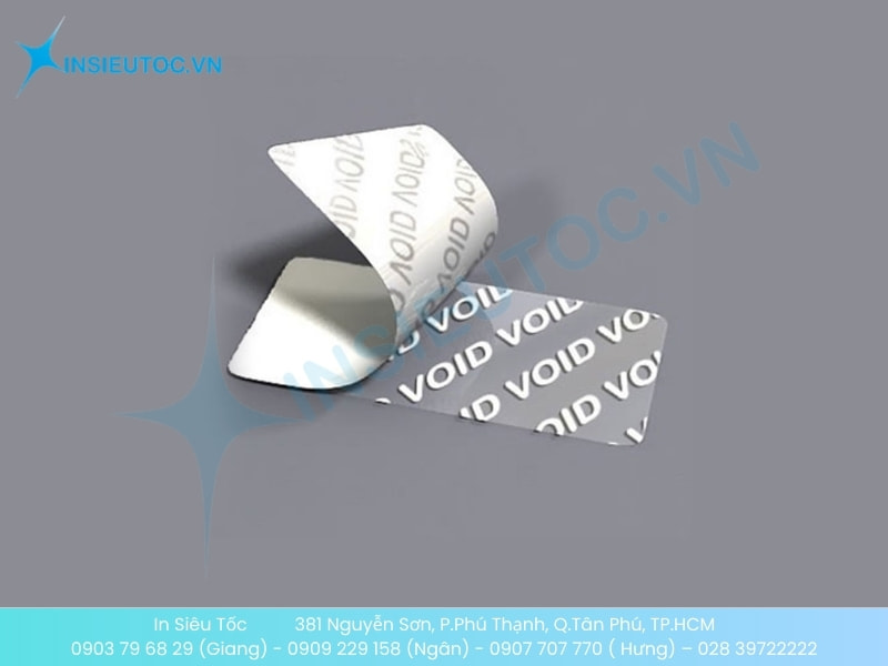 Tem nhãn mã vạch chống bóc với chữ VOID hiện lên khi bị tách ra