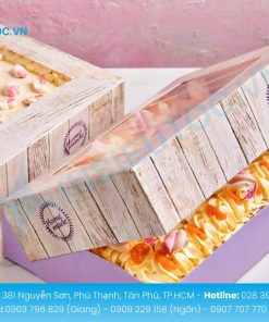 Mẫu in hộp giấy đựng bánh đơn giản tone màu tím