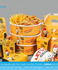 Hộp giấy Kraft chịu nhiệt bảo quản thực phẩm an toàn chống rơi vãi