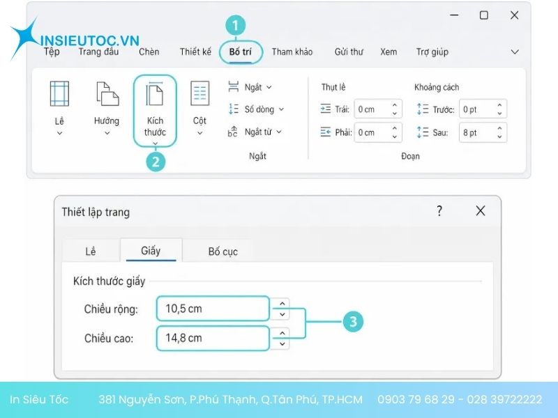 Cách chọn khổ giấy A6 trong Word