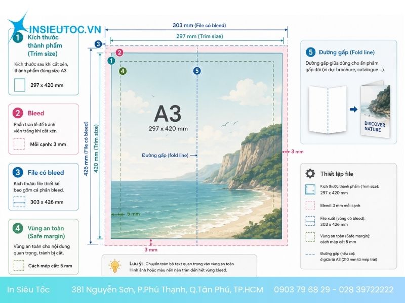 Cách chuẩn bị file A3 gửi nhà in