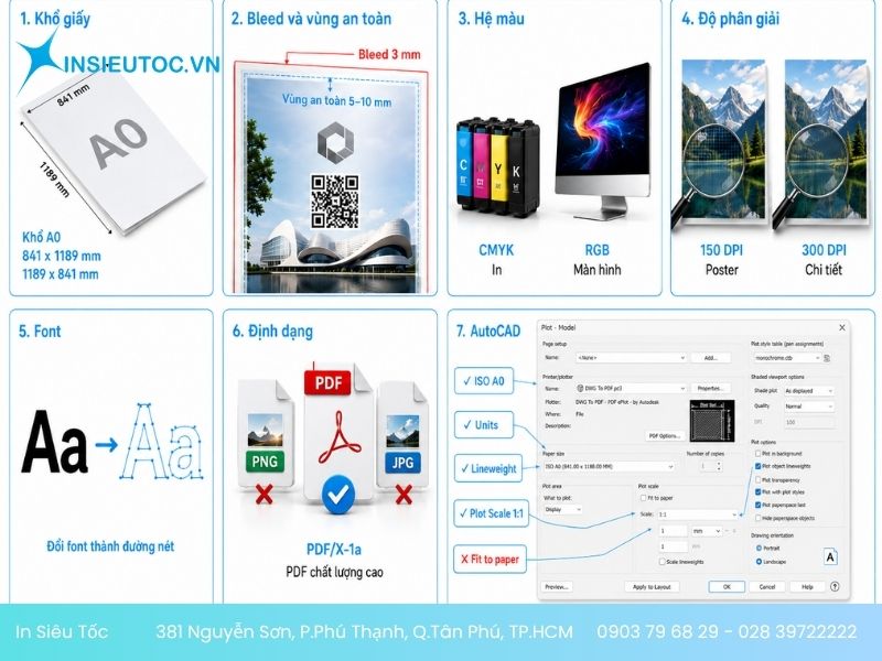 Cách thiết lập file A0 để in đúng chuẩn