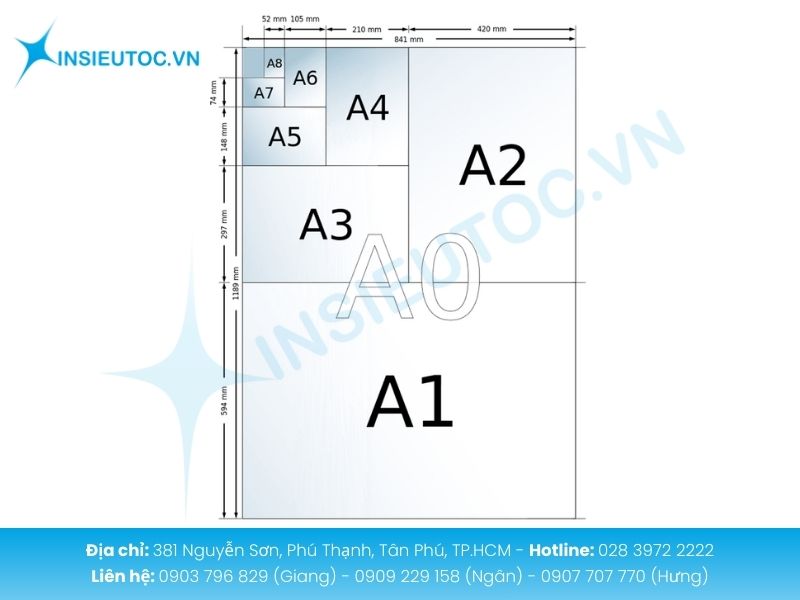 Khổ A4 giữ tỷ lệ chuẩn thuận tiện gấp chia và thiết kế in ấn
