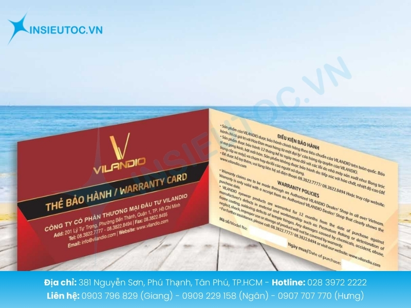 Phiếu bảo hành khổ A6 gọn đẹp đủ thông tin cần thiết