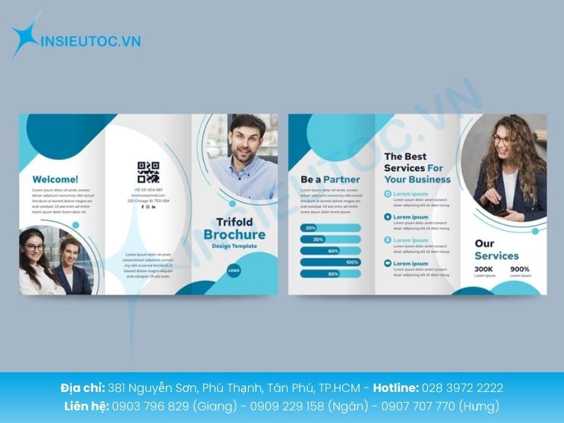 Khổ giấy A4 thường dùng để in tài liệu tiếp thị chuyên nghiệp cho flyer, brochure và folder