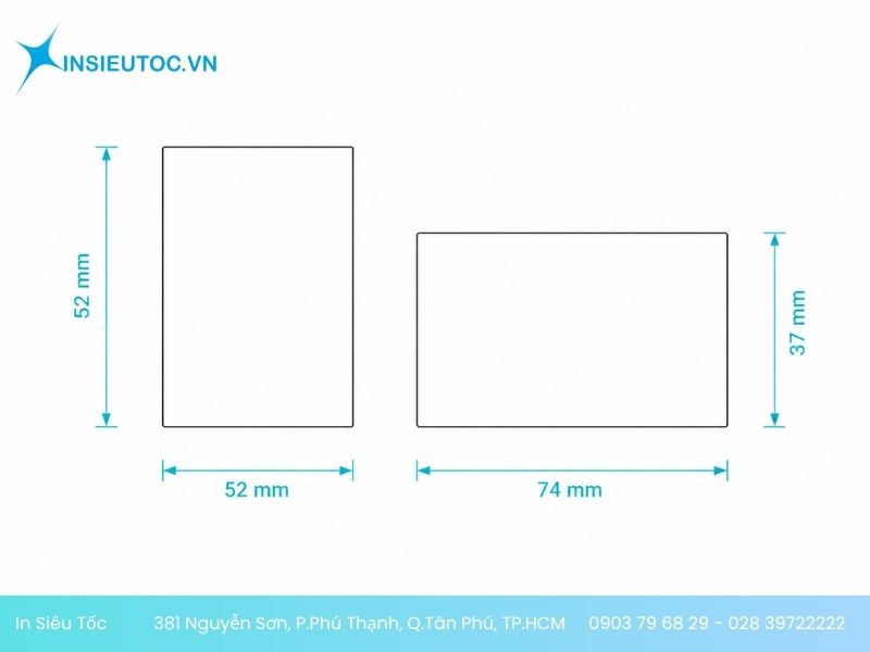 Kích thước khổ giấy A8 ngang và dọc
