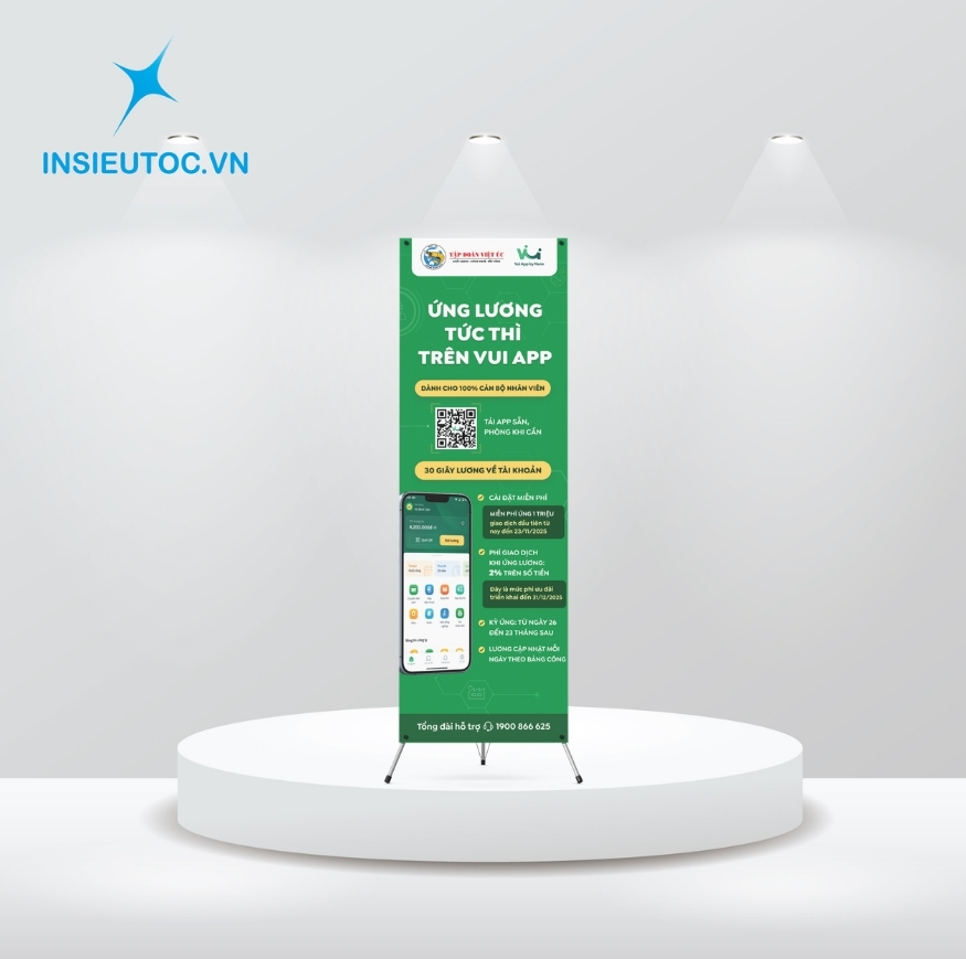 In poster quảng cáo khổ lớn, màu sắc sắc nét, giá rẻ