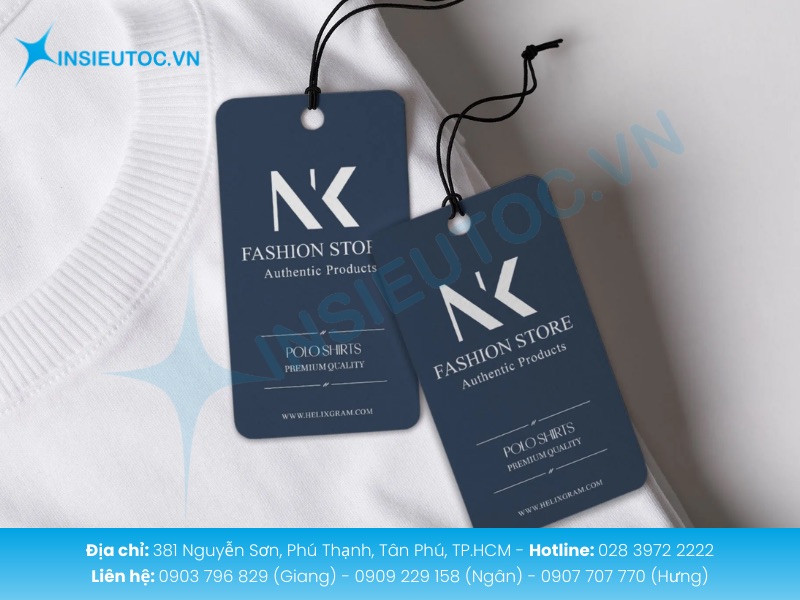 Thẻ bài nhãn mác B8, B9 in ấn chi tiết nhỏ gọn